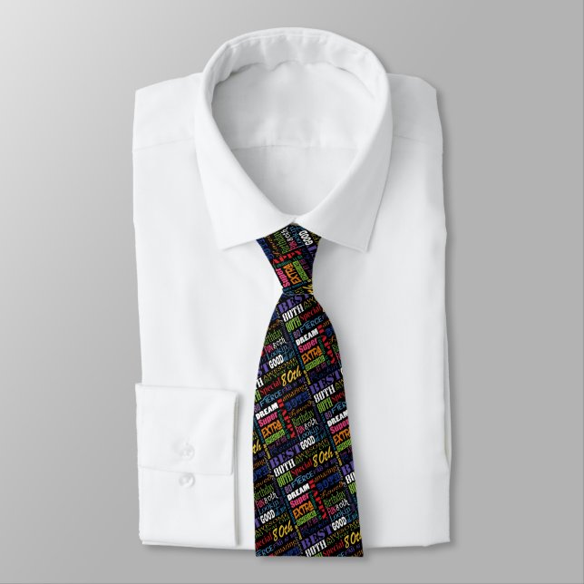Unique  80th Birthday Party Personalized Gifts Neck Tie (Tied)