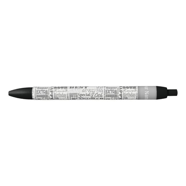 Unique  80th Birthday Party Personalized Gifts Pen (Front)