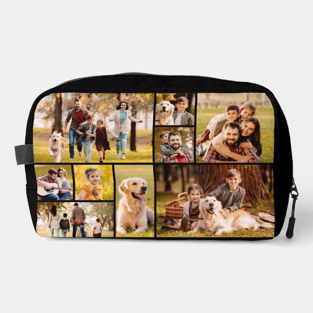 Unique 9Photo Collage Minimalist Simple Dopp Kit (Front)