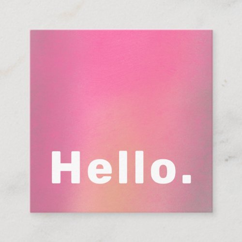 Unique Abstract Art Berry Pink Hello Square Business Card