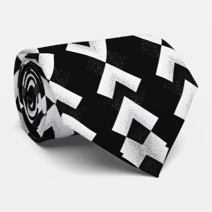 Unique Abstract Black White Optical Illusion  Neck Tie