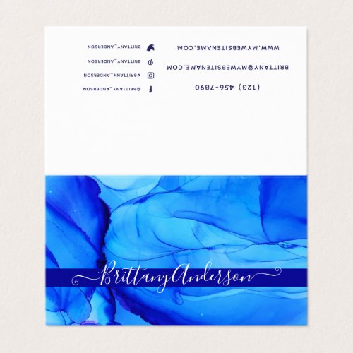 Unique Abstract Blue Art Thank You Business Card