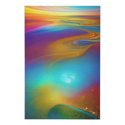 Unique Abstract Canvas Print Jewel Rainbow Color