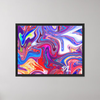 Unique Abstract Colorful Marble Liquid Canvas Print