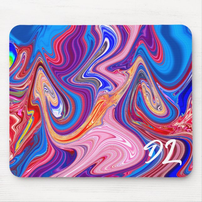 Unique Abstract Colorful Marble Liquid  Mousepad (Front)