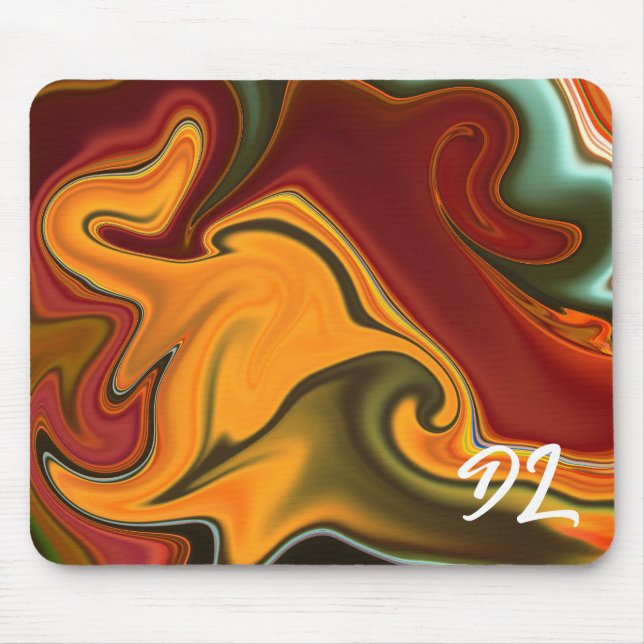 Unique Abstract Colorful Marble Liquid  Mousepad (Front)