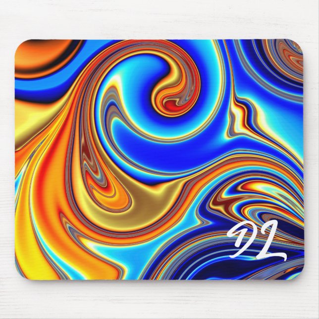 Unique Abstract Colorful Marble Liquid  Mousepad (Front)