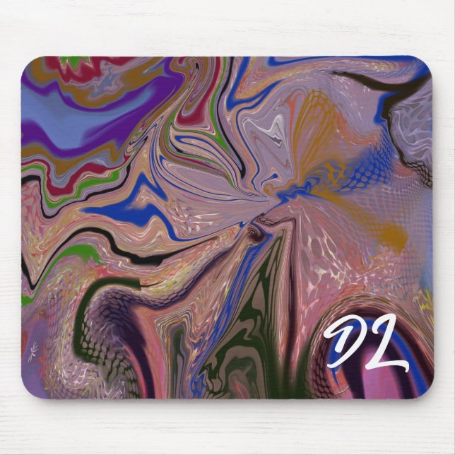 Unique Abstract Colorful Marble Liquid  Mousepad (Front)