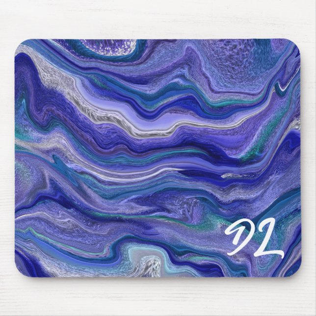Unique Abstract Colorful Marble Liquid  Mousepad (Front)