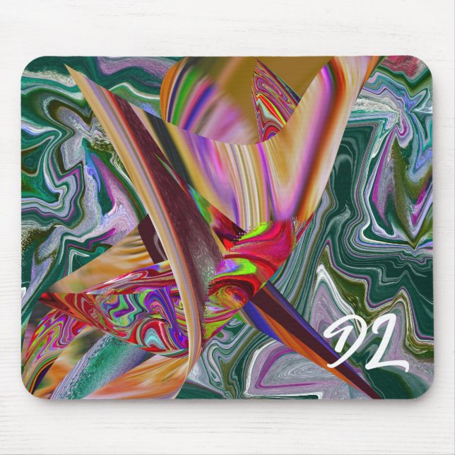 Unique Abstract Colorful Marble Liquid  Mousepad (Front)