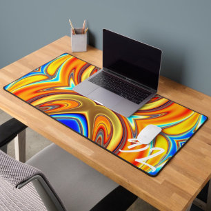 Unique Abstract Colorful Marble Liquid  Mousepad Desk Mat