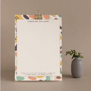 Unique Abstract Colorful Pattern Monogram Name Letterhead