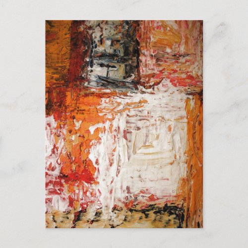 Unique Abstract Expressionist Paint Art Postcard