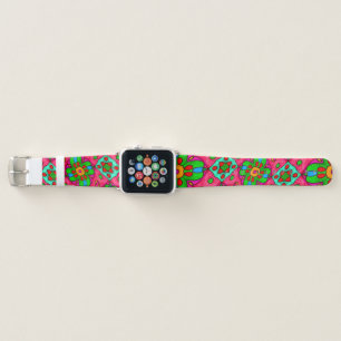 Unique Abstract Flowers Pattern Apple Watch Band