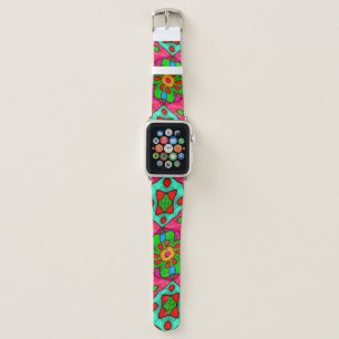 Unique Abstract Flowers Pattern Apple Watch Band