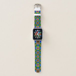 Unique Abstract Flowers Pattern Apple Watch Band