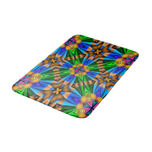 Unique Abstract Flowers Pattern Bath Mat