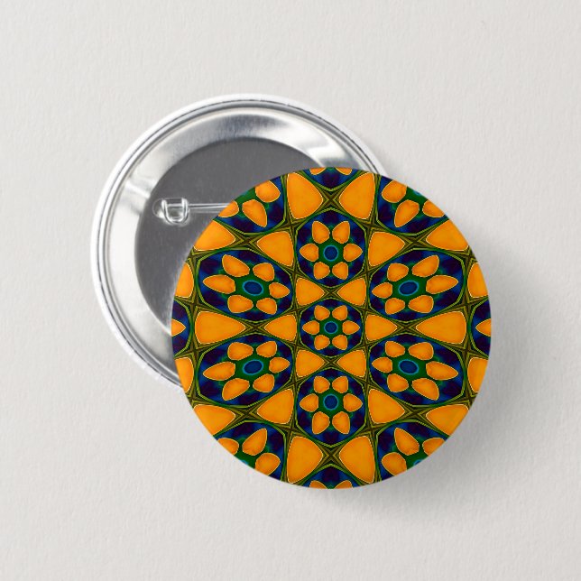 Unique Abstract Flowers Pattern Button (Front & Back)