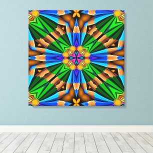 Unique Abstract Flowers Pattern Canvas Print