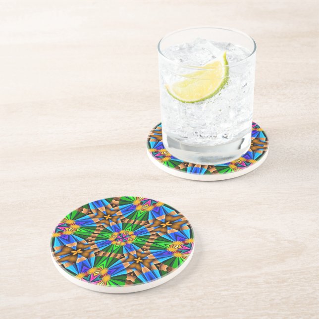 Unique Abstract Flowers Pattern Coaster (Side)