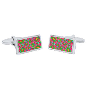 Unique Abstract Flowers Pattern Cufflinks