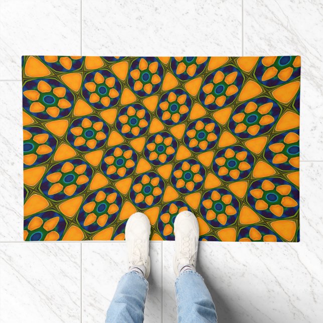 Unique Abstract Flowers Pattern Doormat (Indoor)