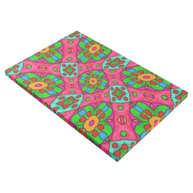 Unique Abstract Flowers Pattern Gallery Wrap (3/4)