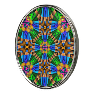 Unique Abstract Flowers Pattern Golf Ball Marker