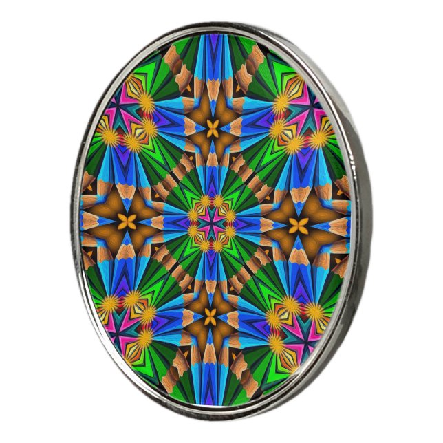 Unique Abstract Flowers Pattern Golf Ball Marker (3/4)