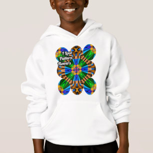 Unique Abstract Flowers Pattern Hoodie