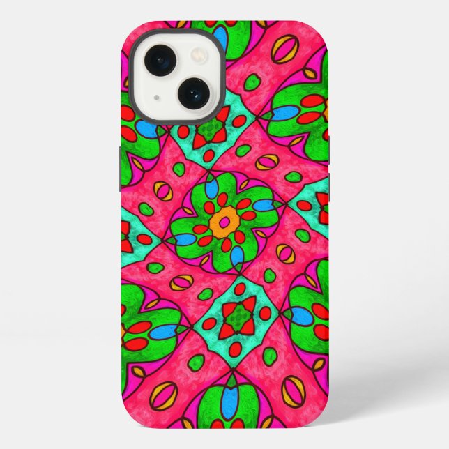 Unique Abstract Flowers Pattern Iphone Case (Back)