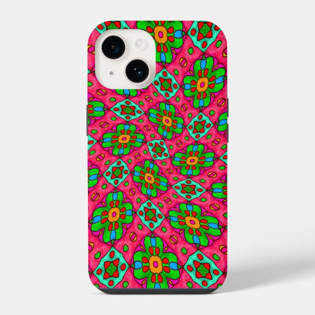 Unique Abstract Flowers Pattern Iphone Case (Back)