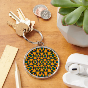 Unique Abstract Flowers Pattern Keychain