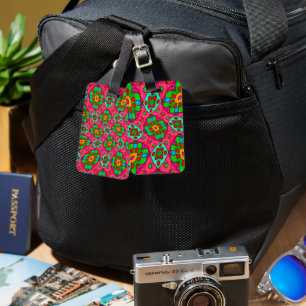 Unique Abstract Flowers Pattern Luggage Tag