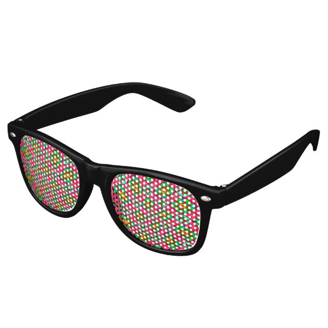 Unique Abstract Flowers Pattern Retro Sunglasses (Angled)