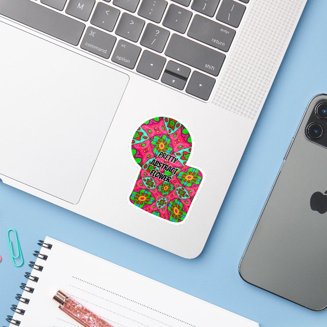 Unique Abstract Flowers Pattern Sticker (Laptop w/ iPhone)