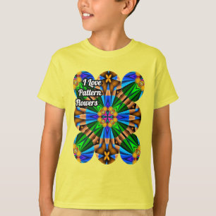 Unique Abstract Flowers Pattern T-Shirt