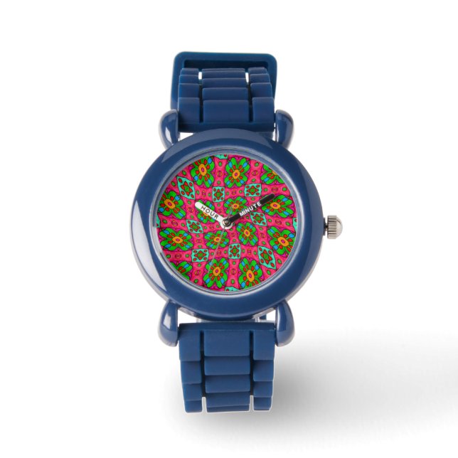Unique Abstract Flowers Pattern Watch (Front)