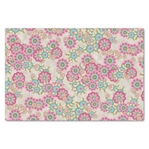 Unique Abstract Japanese Flowers Art Pattern Tissue Paper