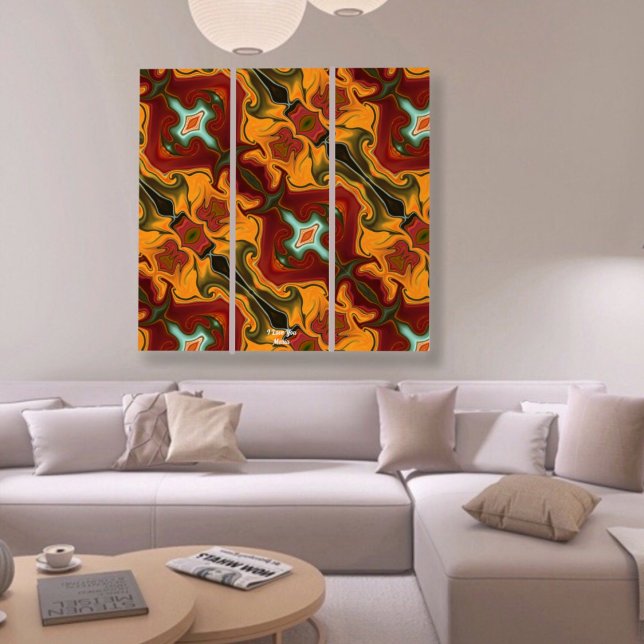 Unique Abstract Marble Colourful Symmetry Liquid Triptych (Creator Uploaded)