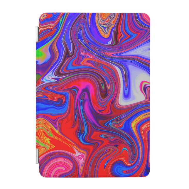 Unique Abstract Marbled Liquified & Colourful iPad Mini Cover (Front)