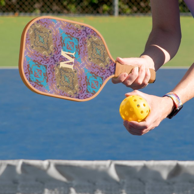  Unique Abstract Monogrammed Pickleball Paddle (Insitu)