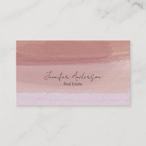 Unique Abstract Neutral Watercolor Real Estate Business Card