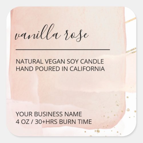 Unique Abstract Pastel Pink Soy Candle Labels