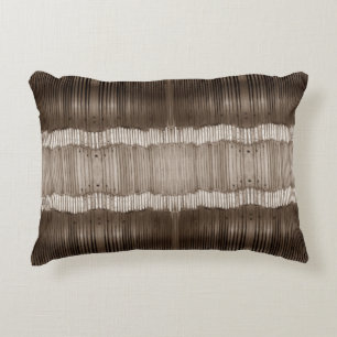 Unique Abstract Pattern Brown and Beige Accent Pillow