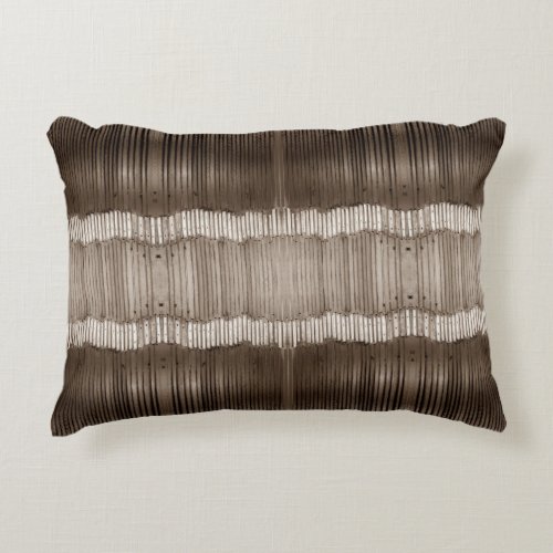 Unique Abstract Pattern Brown and Beige Accent Pillow