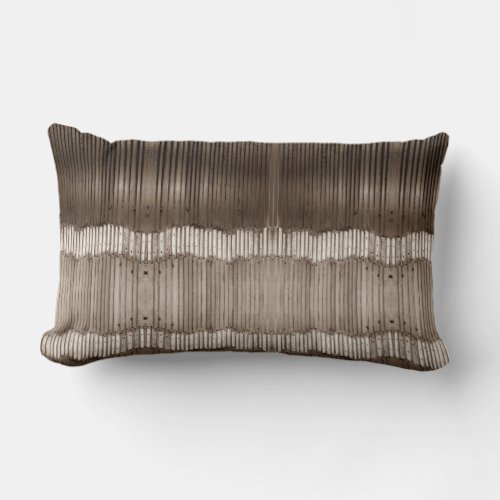 Unique Abstract Pattern Brown and Beige Lumbar Pillow