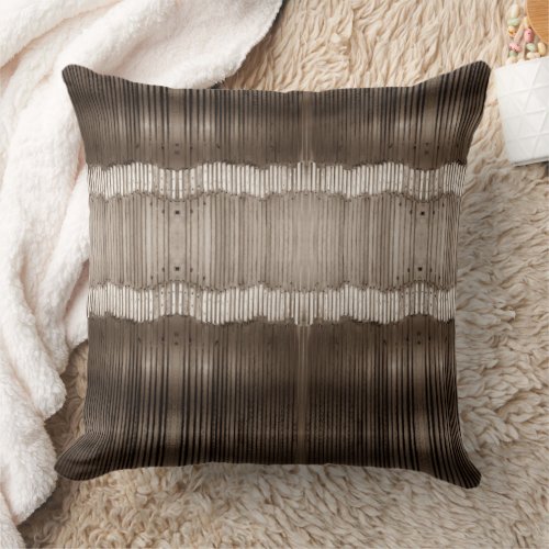 Unique Abstract Pattern Brown and Beige Throw Pillow