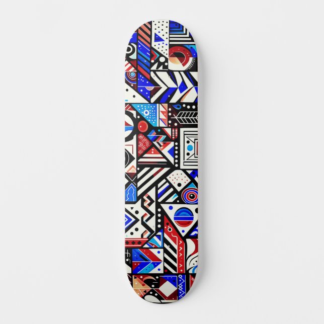 Unique Abstract Urban Street Art Wide Skateboard (Front)