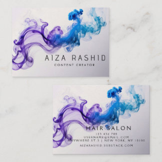 Unique Abstract Watercolor Modern Purple Business Card